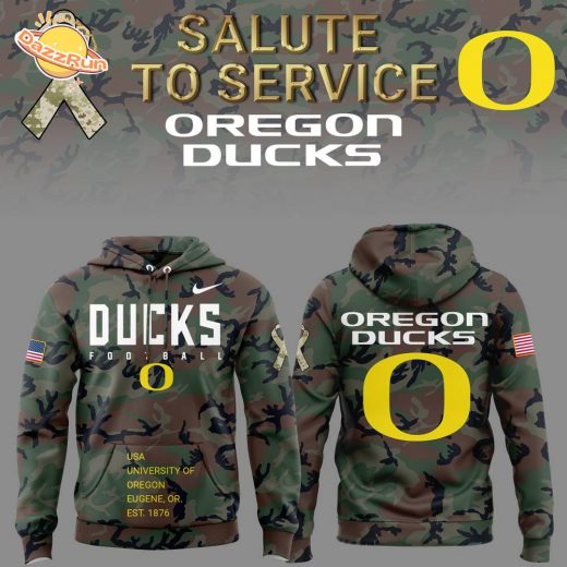 Oregon Ducks 2024 Nike Camo Military Appreciation Club Pullover Hoodie – Salute to Service