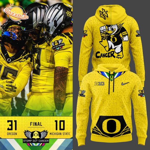 Oregon Ducks 2024 Stomp Out Cancer Limited Edition Hoodie – Cancer Awareness