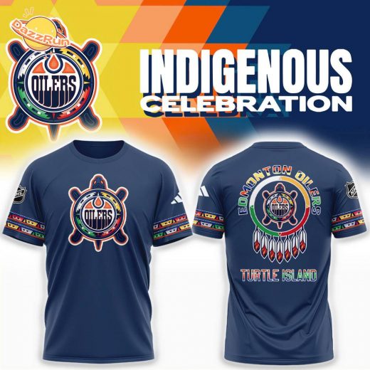 2024 Edmonton Oilers Indigenous Celebration Navy T-shirt