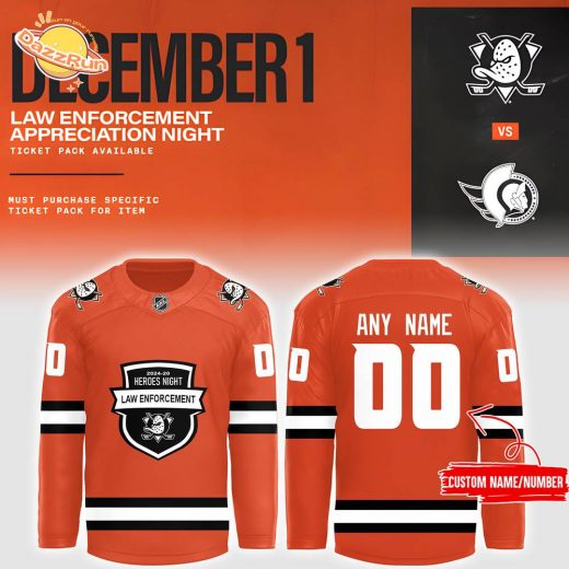 Anaheim Ducks 2024 Law Enforcement Appreciation Night Premium Limited Jersey