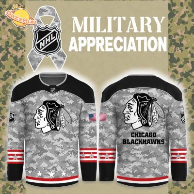 Chicago Blackhawks Nike Arctic Camo 2024 Salute to Service Club Hockey Jersey