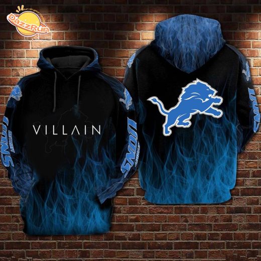 Detroit Lions VILLAIN 3D Hoodie 2023 – NFL Special Edition