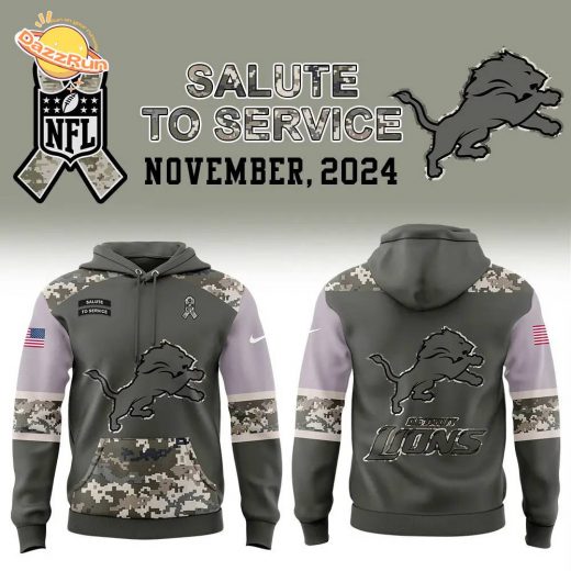 Limited Edition Detroit Lions 2024 Salute to Service Club Hoodie