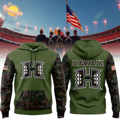 Limited Edition Hawai’i Football Veteran Camo Hoodie 2024 – Military Appreciation Gear