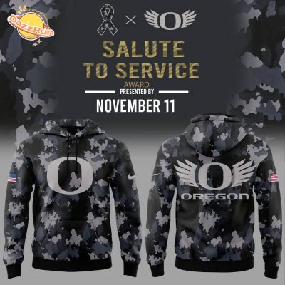 Oregon Football 2024 Salute to Service November 11 Hoodie