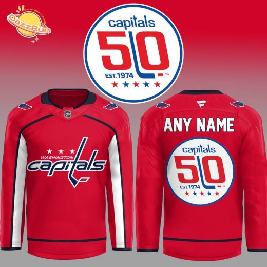 Personalized Washington Capitals Red 50th Anniversary Jersey