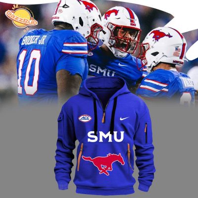 SMU Football Team Limited Edition Blue Zip Hoodie