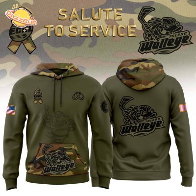 Toledo Walleye Arctic Camo 2024 Salute to Service Club Fleece Pullover Hoodie