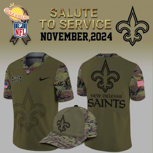 New Orleans Saints Nike Camo 2024 Salute to Service Jersey