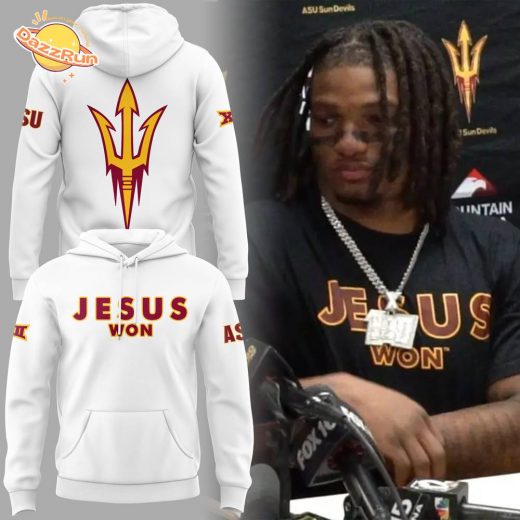 Arizona State Sun Devils JESUS WON 2024 White Limited Edition Hoodie