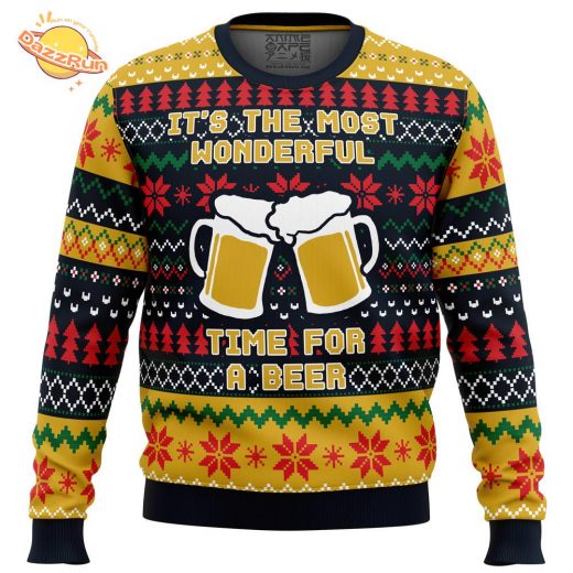 Beer Parody Christmas Ugly Sweater It’s The Most Wonderful Time