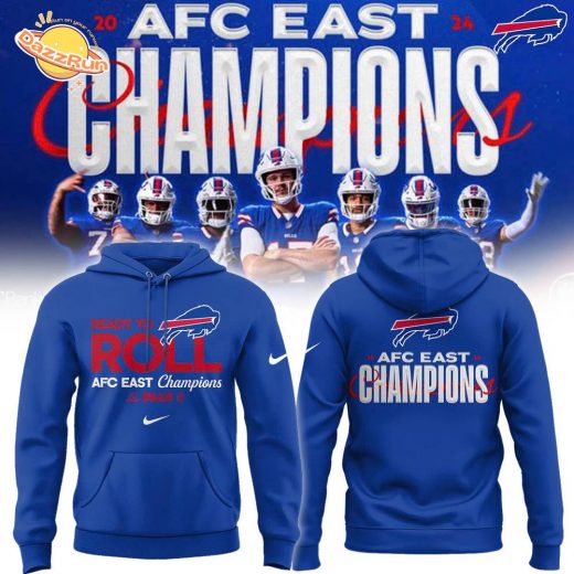 Buffalo Bills 2024 AFC East Champs Trophy Locker Room Hoodie