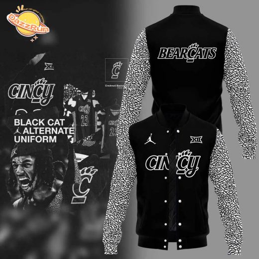 Cincinnati Men’s Basketball Black Cat Alternate Uniform Bomber Jacket 2024