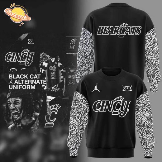 Cincinnati Men’s Basketball Black Cat Alternate Uniform Sweatshirt 2024