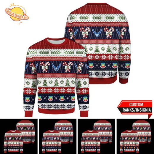 Custom US Military Ranks Ugly Sweater