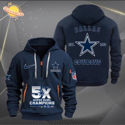 Dallas Cowboys Custom Name Navy Hoodie (Personalized)