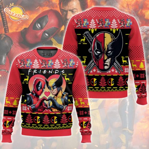 Deadpool Wolverine Ugly Christmas Sweater Holiday Edition