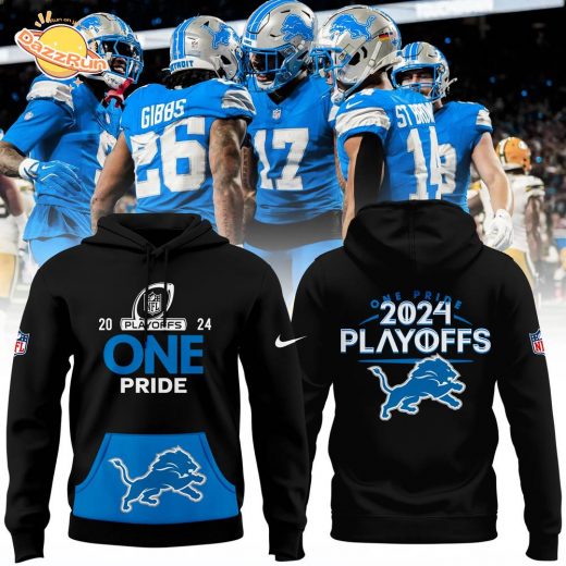 Detroit Lions 2024 Playoff Black Hoodie (Special Edition)