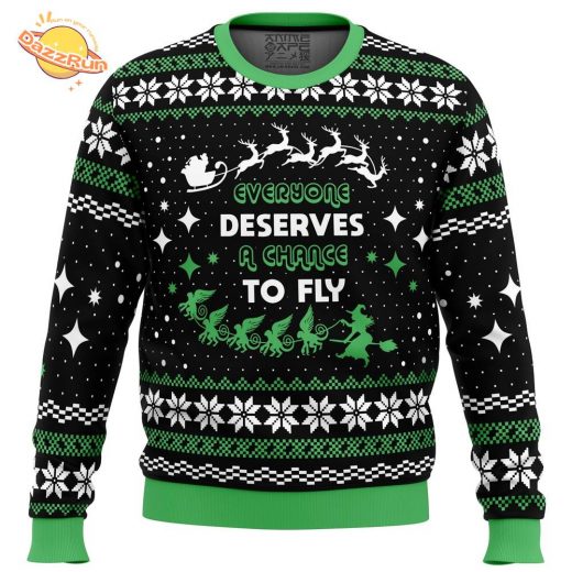 Everyone Deserves to Fly Wicked Christmas Ugly Sweater