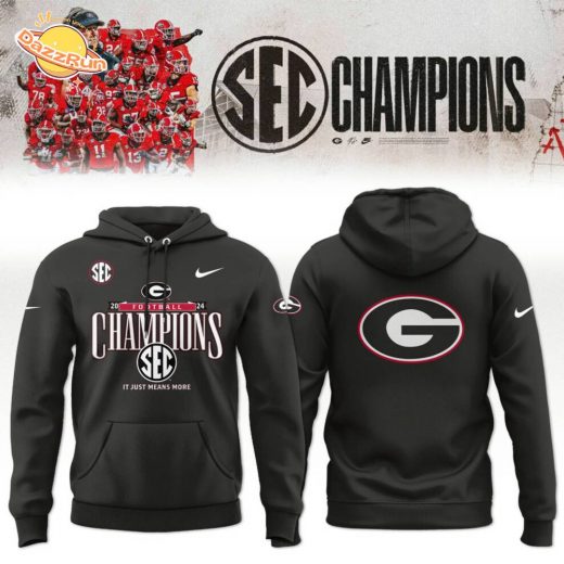 Georgia Bulldogs 2024 SEC Football Champions Nike Hoodie – Black