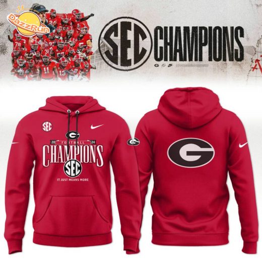 Georgia Bulldogs 2024 SEC Football Champions Nike Hoodie – Red