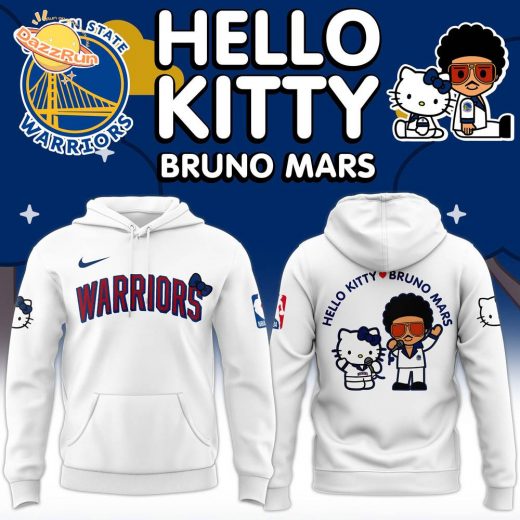 Golden State Warriors 2024 Bruno Mars x Hello Kitty Collab Limited Hoodie