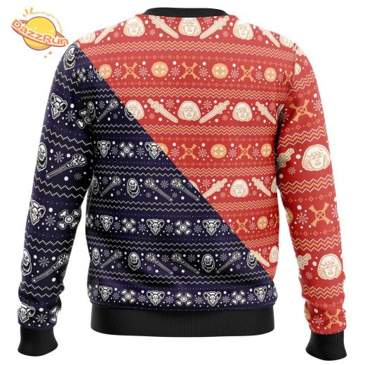 He-Man vs Skeletor Christmas Ugly Sweater Holiday Battle Edition