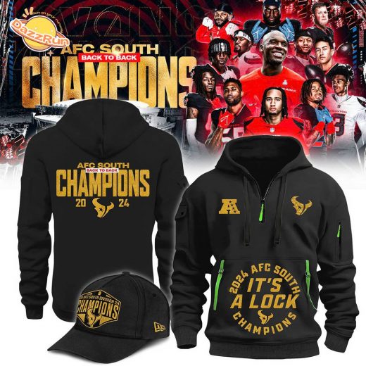 Houston Texans AFC South Division Champions Locker Room Trophy Hoodie 2024