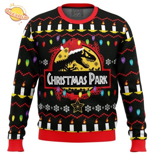 Jurassic Park Christmas Ugly Sweater Holiday Dinosaur Edition