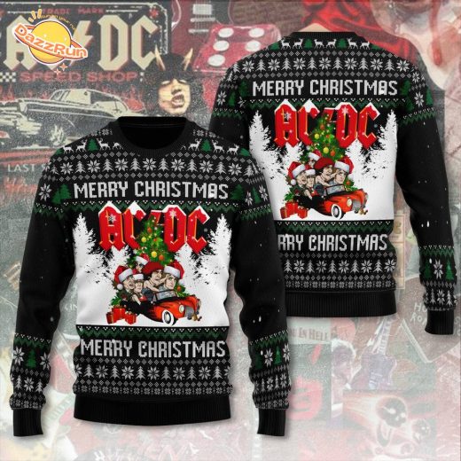 Limited Edition AC/DC Christmas Ugly Sweater Rock Edition