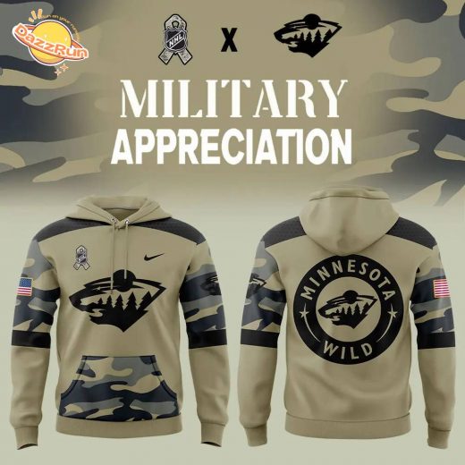 Limited Edition Nike Minnesota Wild Military Appreciation Hoodie