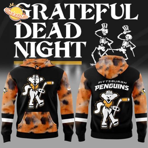 Limited Edition Nike Pittsburgh Penguins Grateful Dead Night Black Hoodie