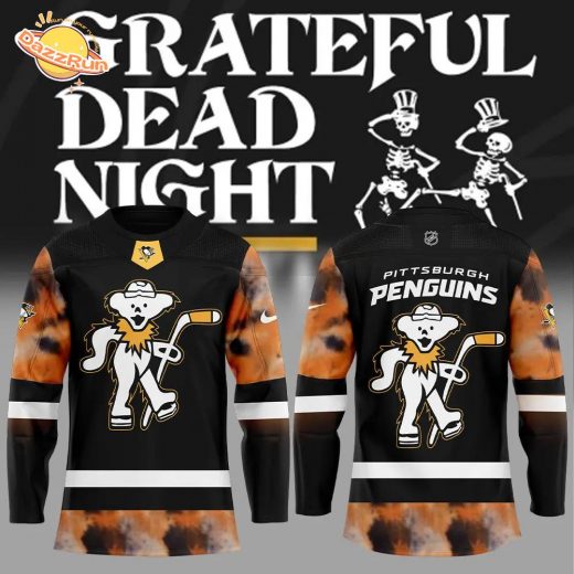 Limited Edition Nike Pittsburgh Penguins Grateful Dead Night Black Jersey