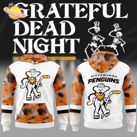 Limited Edition Nike Pittsburgh Penguins Grateful Dead Night White Hoodie – New Design