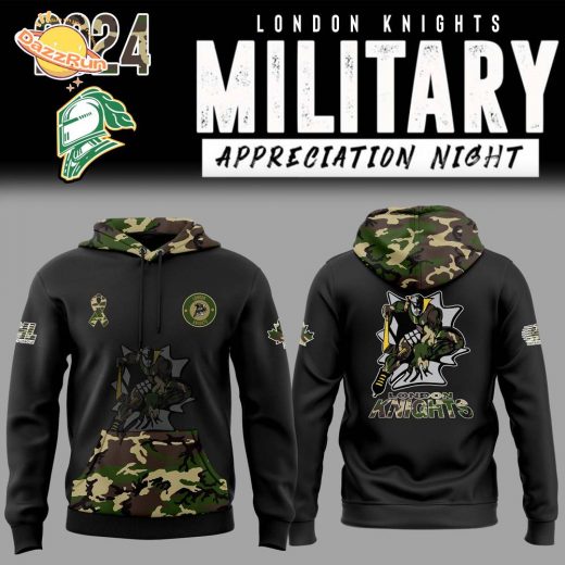 London Knights x 2024 Military Appreciation Night Pullover Hoodie | Special Edition Hockey Hoodie