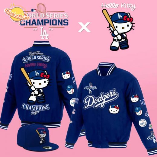 Los Angeles Dodgers x Hello Kitty 2024 World Series Champions Baseball Jacket