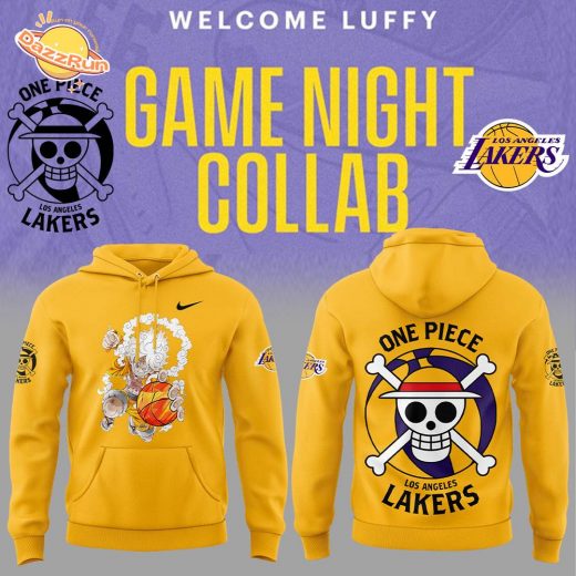 Luffy Gear 5 Joins Lakers One Piece Night Nike Yellow Hoodie Limited Edition