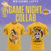 Luffy Joins Lakers One Piece Night Nike Black T-Shirt 2024 Edition