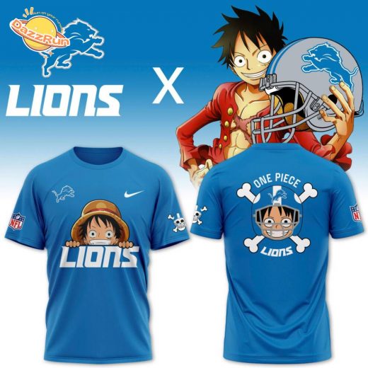 Luffy One Piece x Detroit Lions Nike Limited T-Shirt 2024