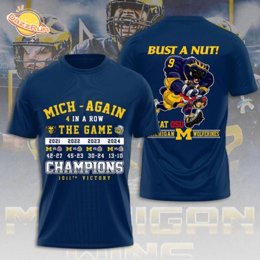 Michigan Wolverines Football 3D Apparel T-Shirt – 2024 Edition