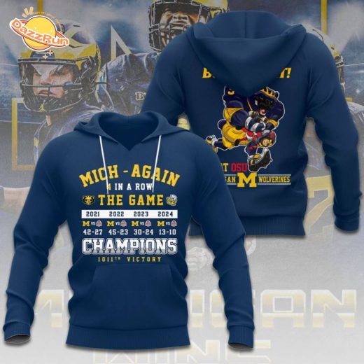 Michigan Wolverines Football 3D Premium Apparel Hoodie