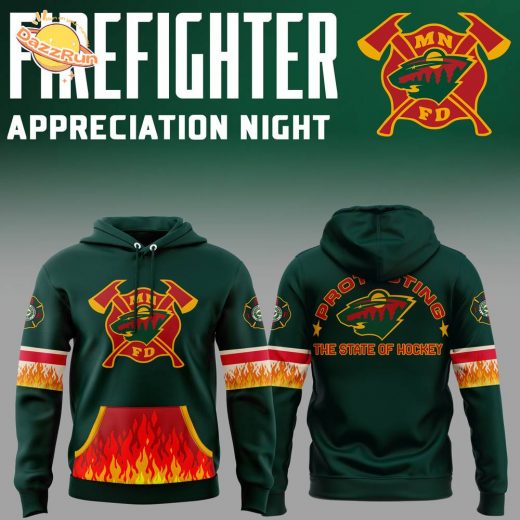 Minnesota Wild 2024 Firefighter Appreciation Night Limited Edition Pullover Hoodie