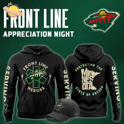 Minnesota Wild 2025 Front Line Appreciation Night Premium Hoodie