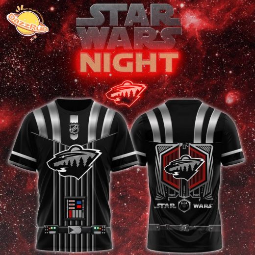 Minnesota Wild x Star Wars Night 2024 Black Hockey T-Shirt – Special Edition