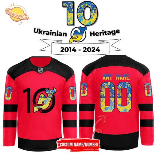 New Jersey Devils x Ukrainian Heritage Day 2024 Limited Edition Custom Jersey