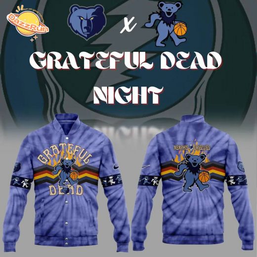 Nike Memphis Grizzlies Grateful Dead Night 2024 Limited Edition Bomber Jacket