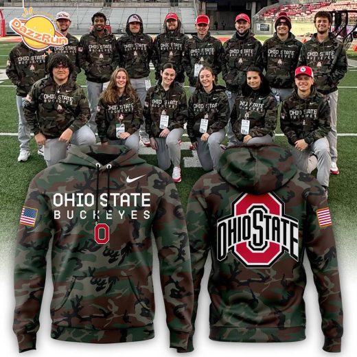 Ohio State Football Nike Camo 2024 Salute to Service Pullover Hoodie