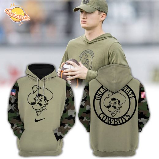 Oklahoma State Cowboys football Camo 2023 Hoodie