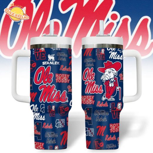 Ole Miss 40oz Tumbler with Handle – Premium Edition