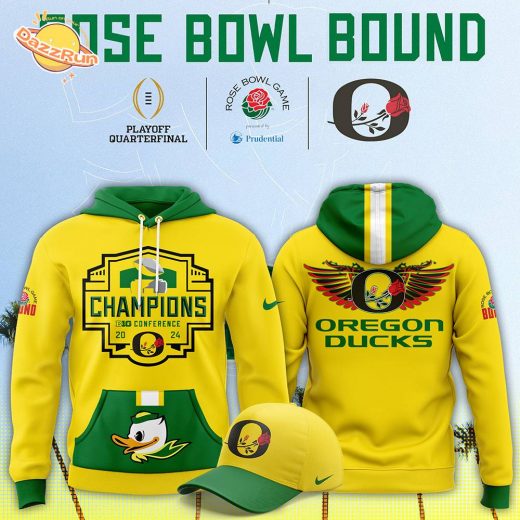 Oregon Ducks Yellow 2024 Rose Bowl Special Edition Hoodie